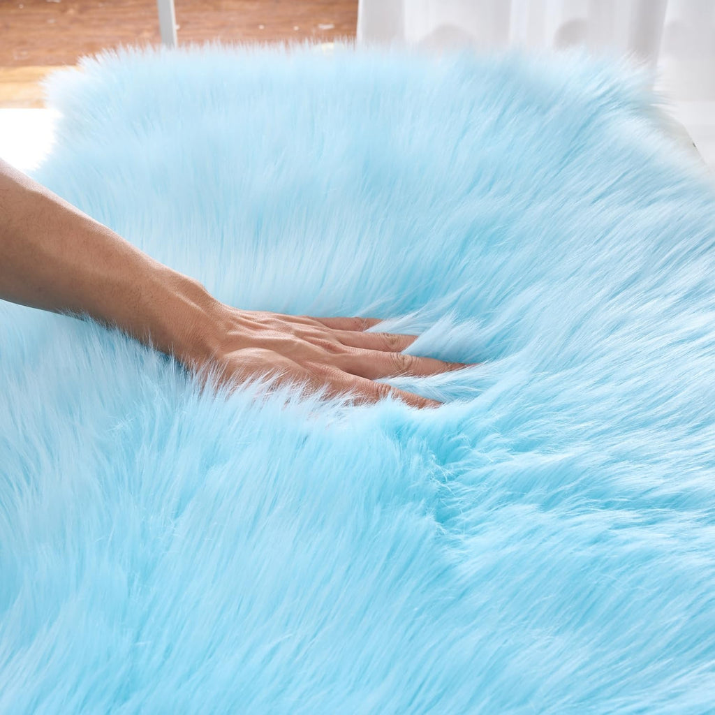 Ultra Soft Faux Fluffy/Fuzzy Shaggy Area Rug - Fur Chair Cover Seat Pad