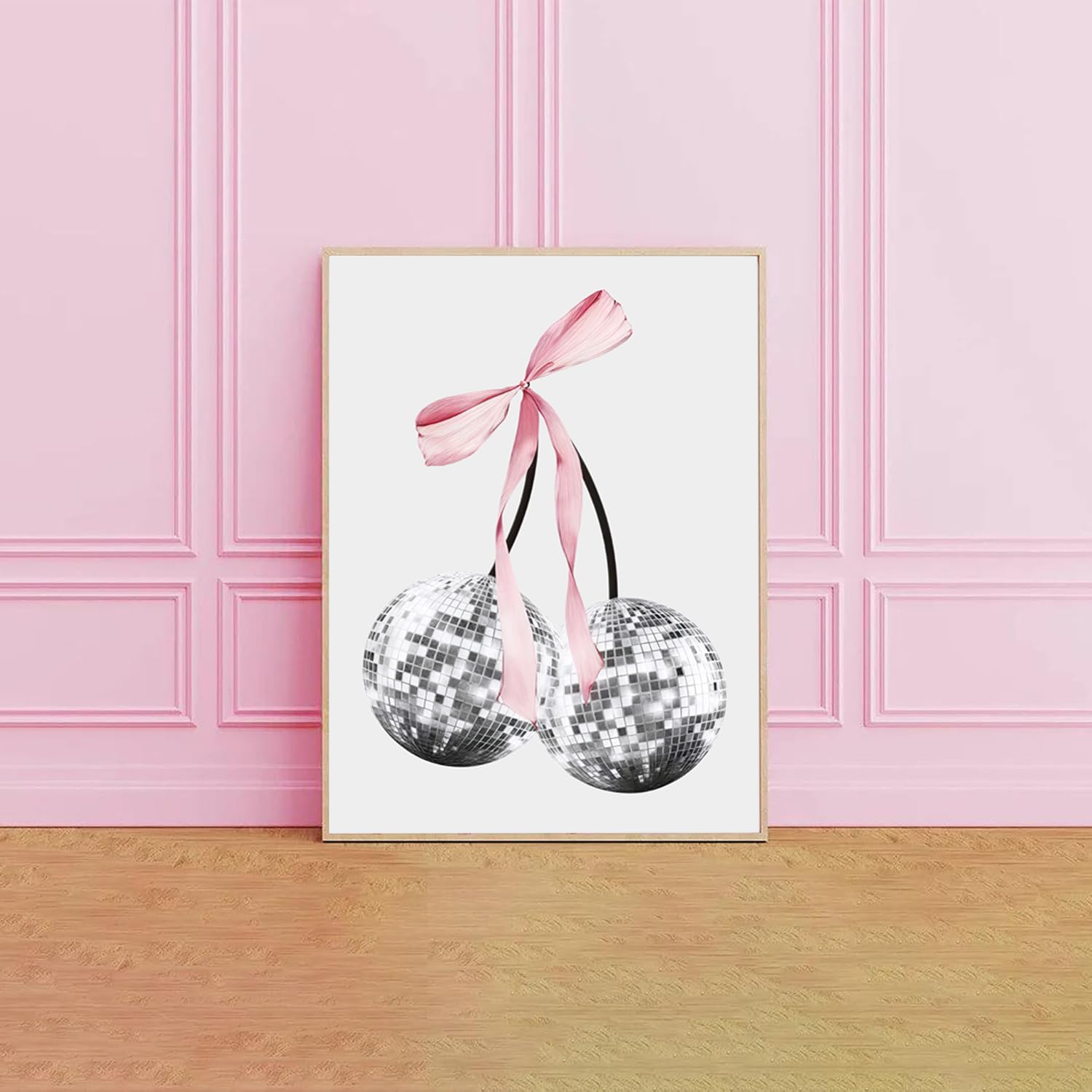 Trendy Blue Wall Art Set of 3, Preppy Navy Blue Wall Decor, Coquette Disco Lucky Me 8 Ball Poster Canvas Prints Aesthetic Pictures Room Dorm