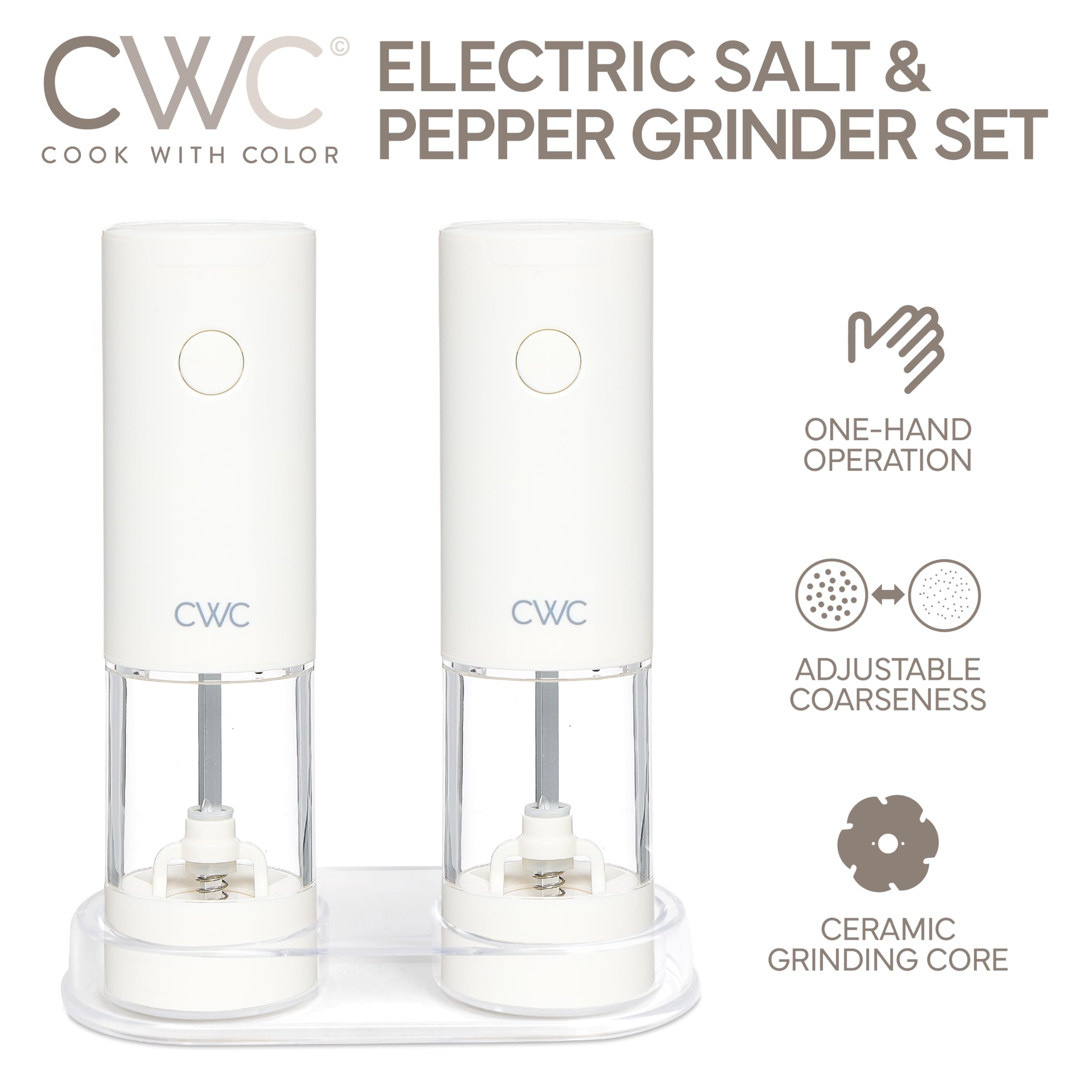 Electric Pepper & Salt Shaker Set of 2 Grinders