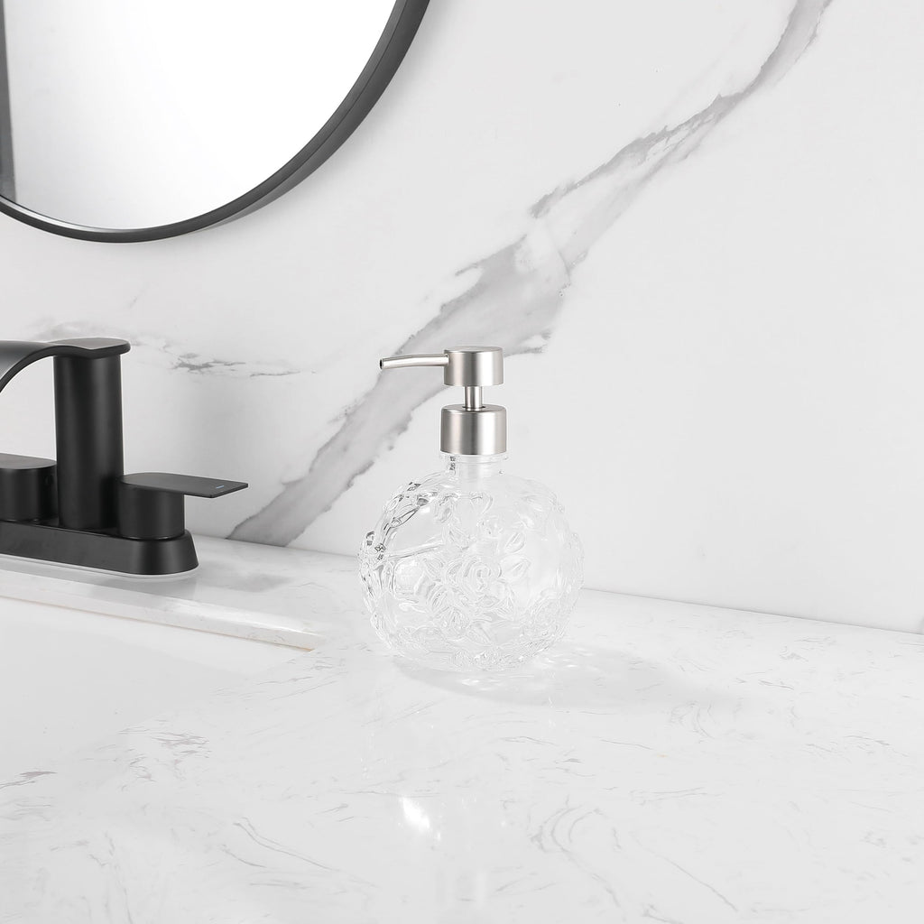 Glass Soap Pump Dispenser, Refillable Soap Dispenser