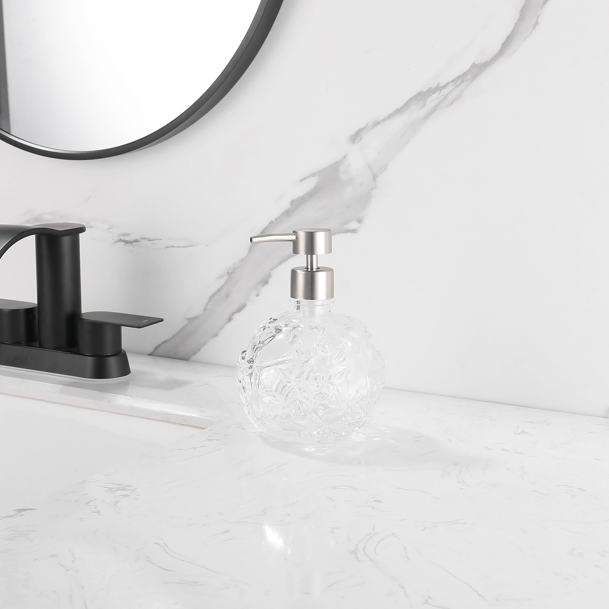 Glass Soap Pump Dispenser, Refillable Soap Dispenser