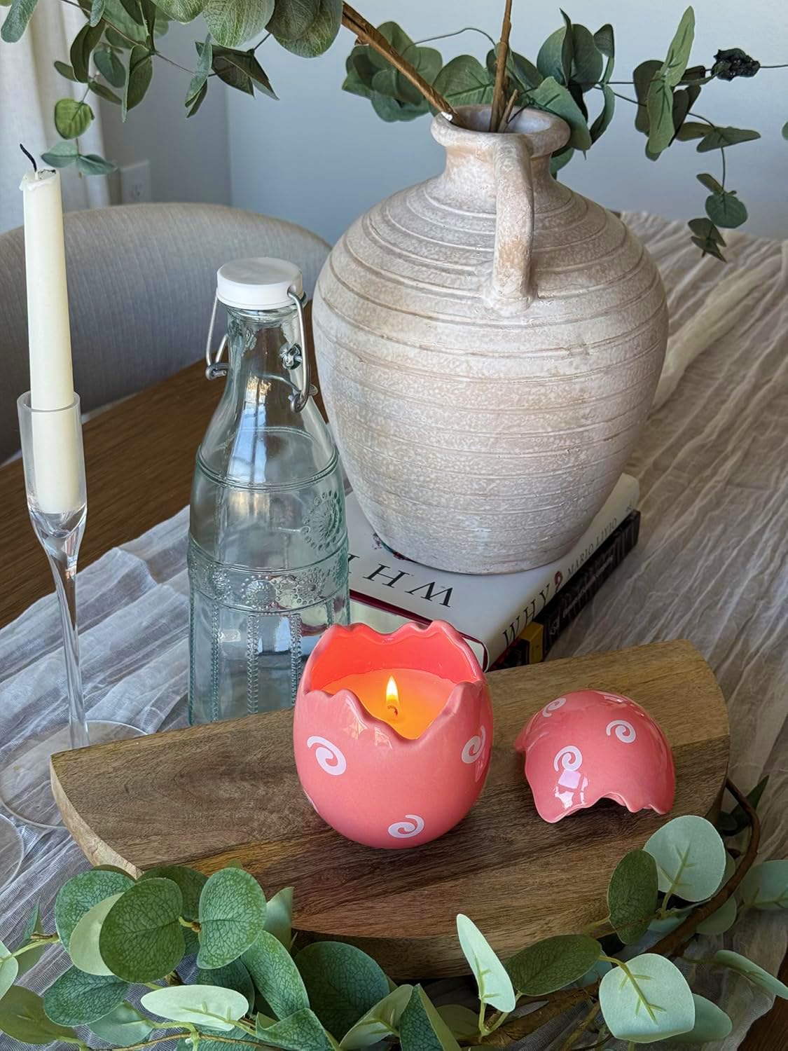 Candles for Spring Table Decorations- Easter Egg Decor Scented Candle 9oz, Spring Home Decor Centerpieces - Long Burning