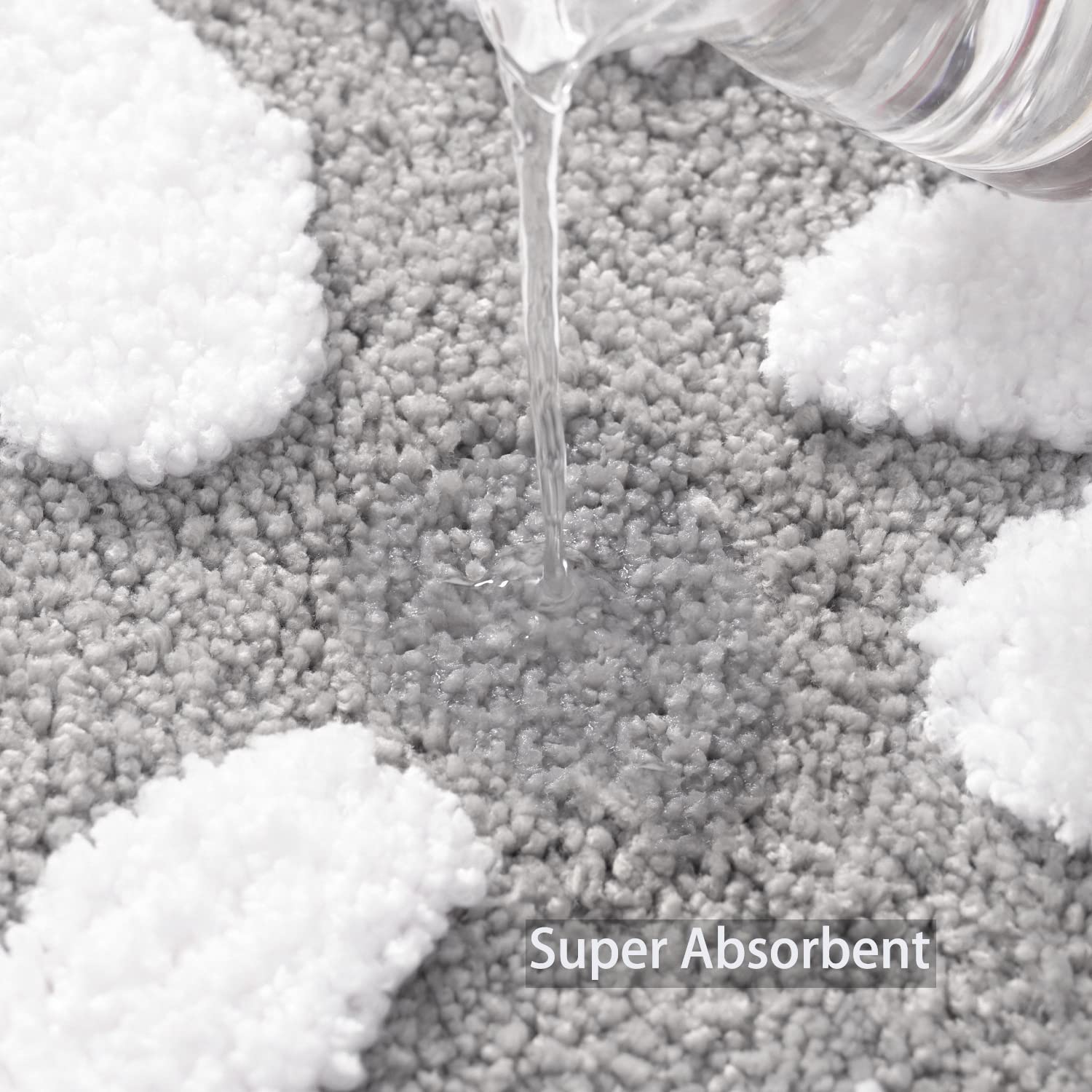 U Shaped Toilet Mat Cute Daisy Contour Bath Rug 20"x20", Extra Thick Soft Machine Washable Toilet Carpet, Non Slip Bathroom Floor Mats Super Absorbent Microfiber Bath Rugs