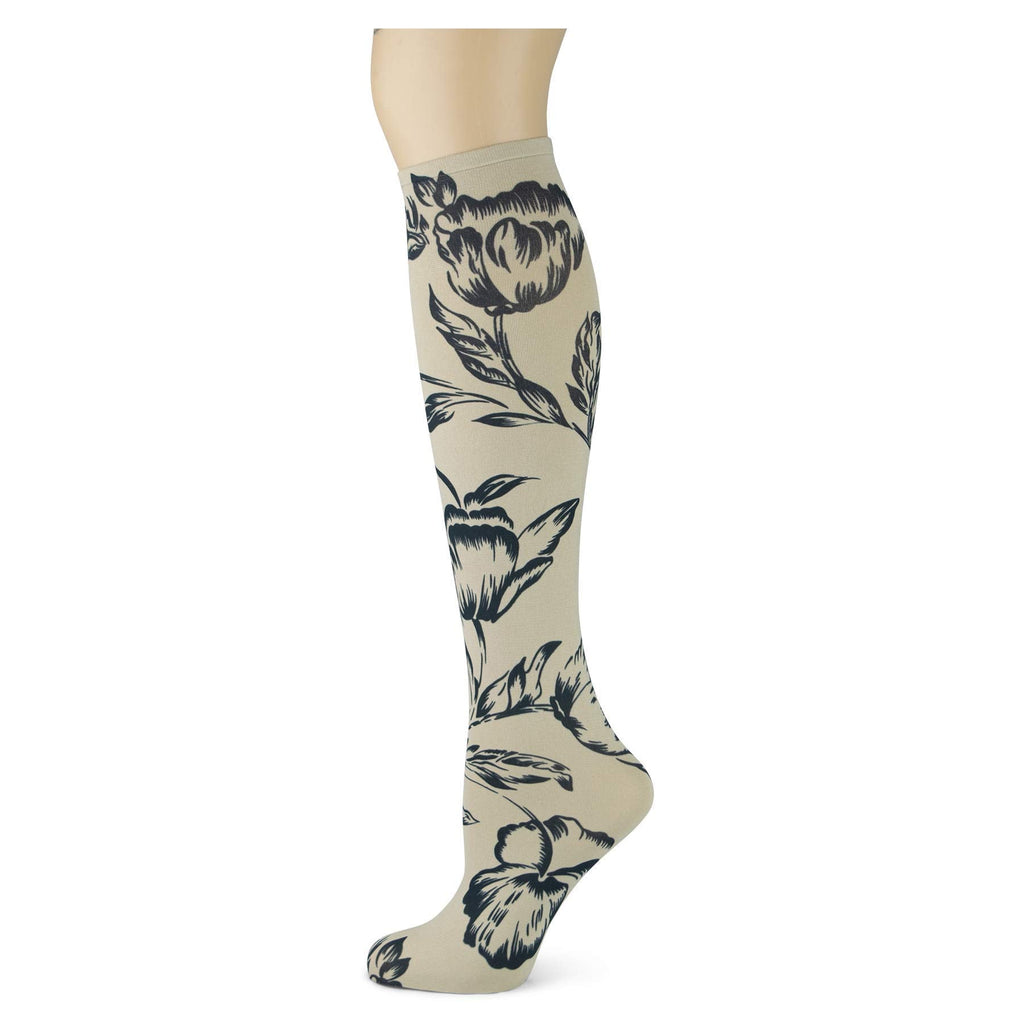 Women's 3 Pairs Knee High Trouser Socks, Classy and Colorful Printed Patterns, Silky Smooth Material