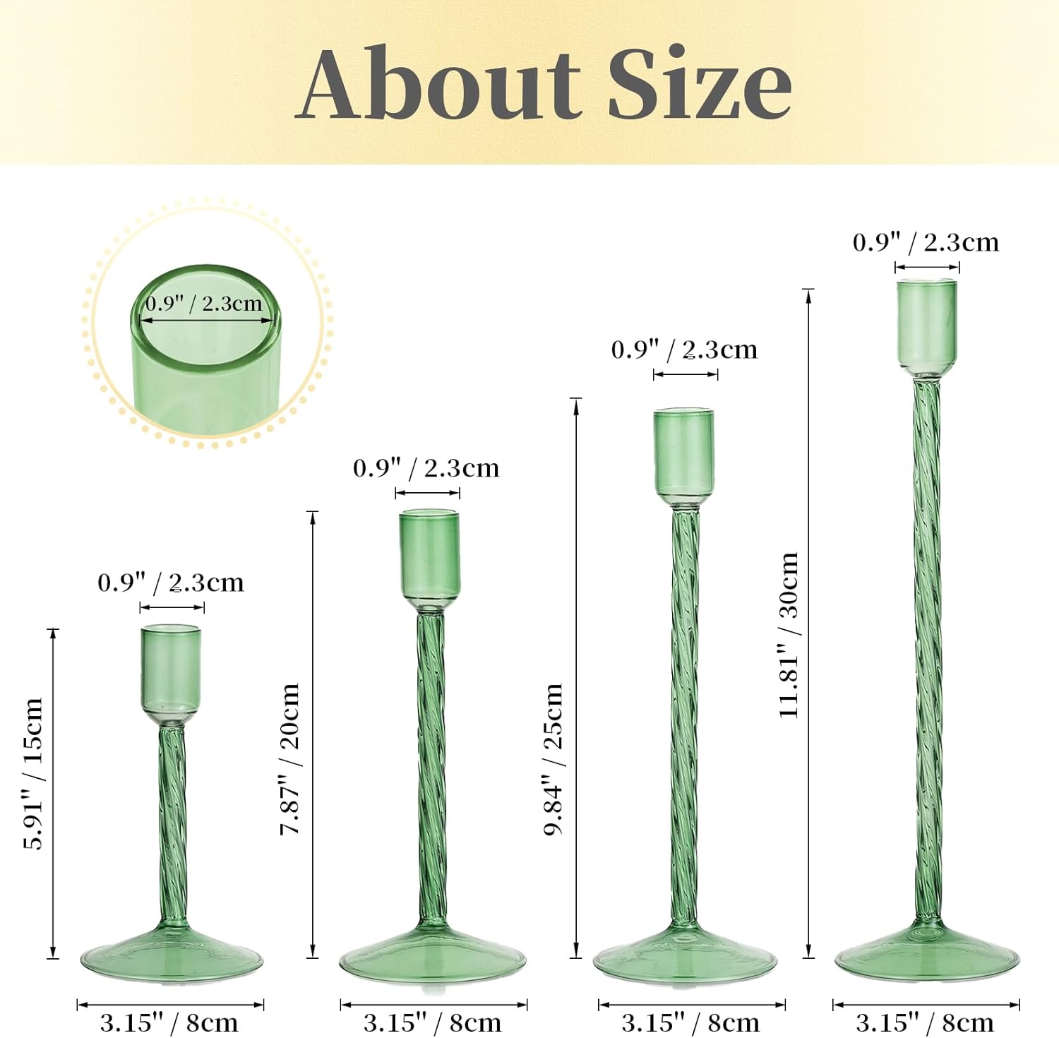 Glass Taper Candle Holders: 4 Pcs Pink Vintage Candlestick Holders Tall Candle Sticks Holder Decor