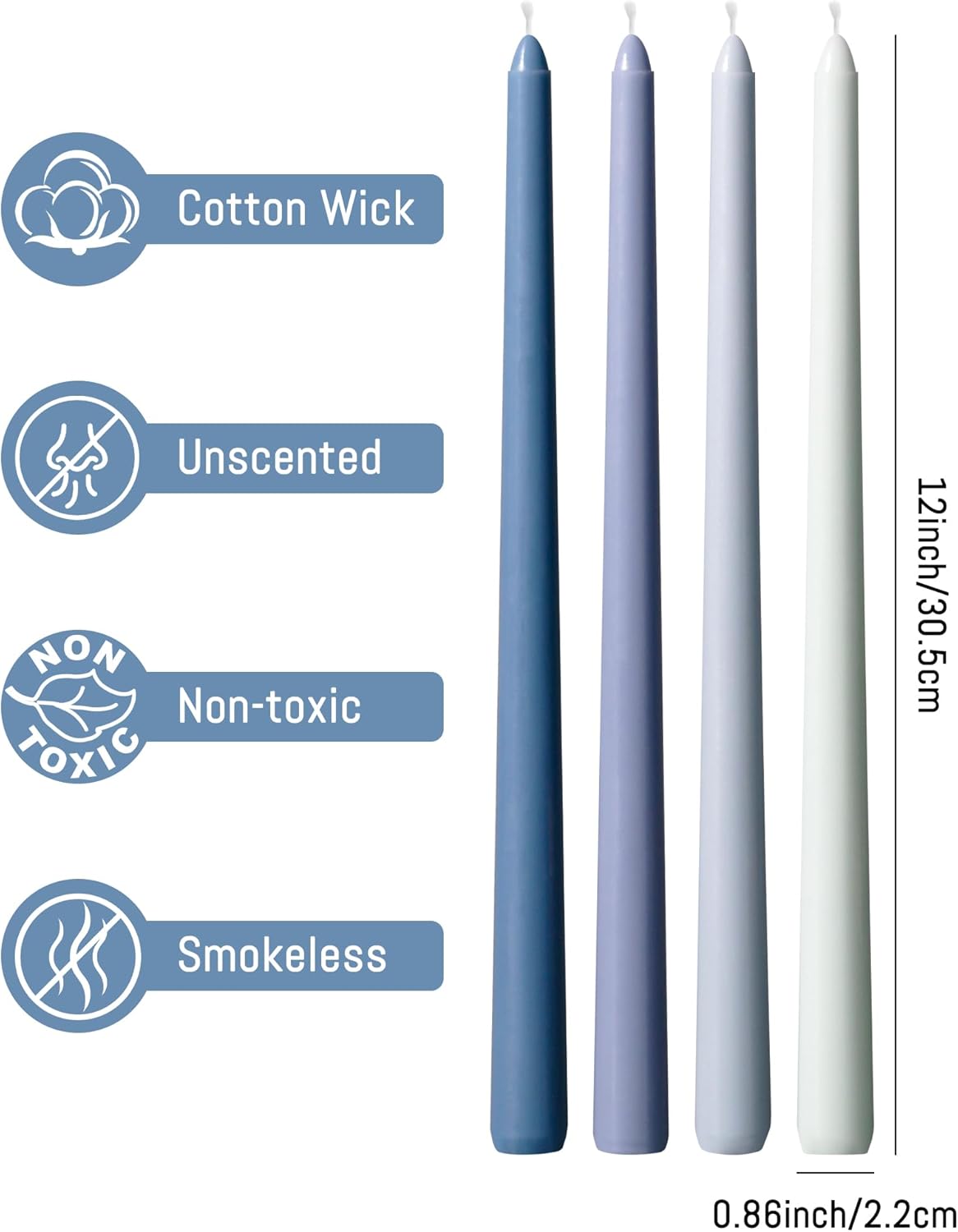 Taper Candles Unscented Smokeless Long Tall Tapered Candle for Candlesticks SticksHome Decor Dinner