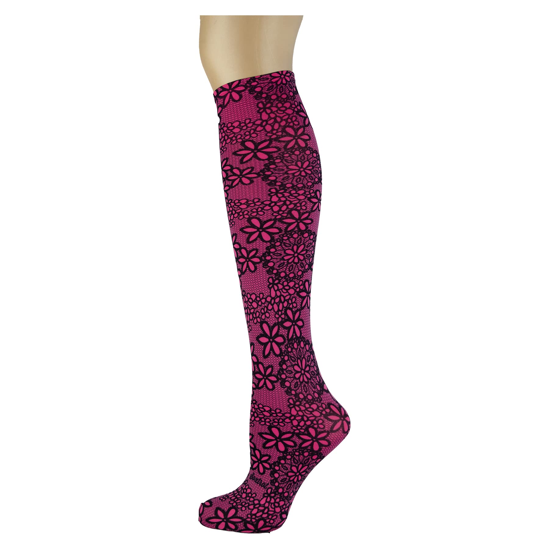 Women's 3 Pairs Knee High Trouser Socks, Classy and Colorful Printed Patterns, Silky Smooth Material