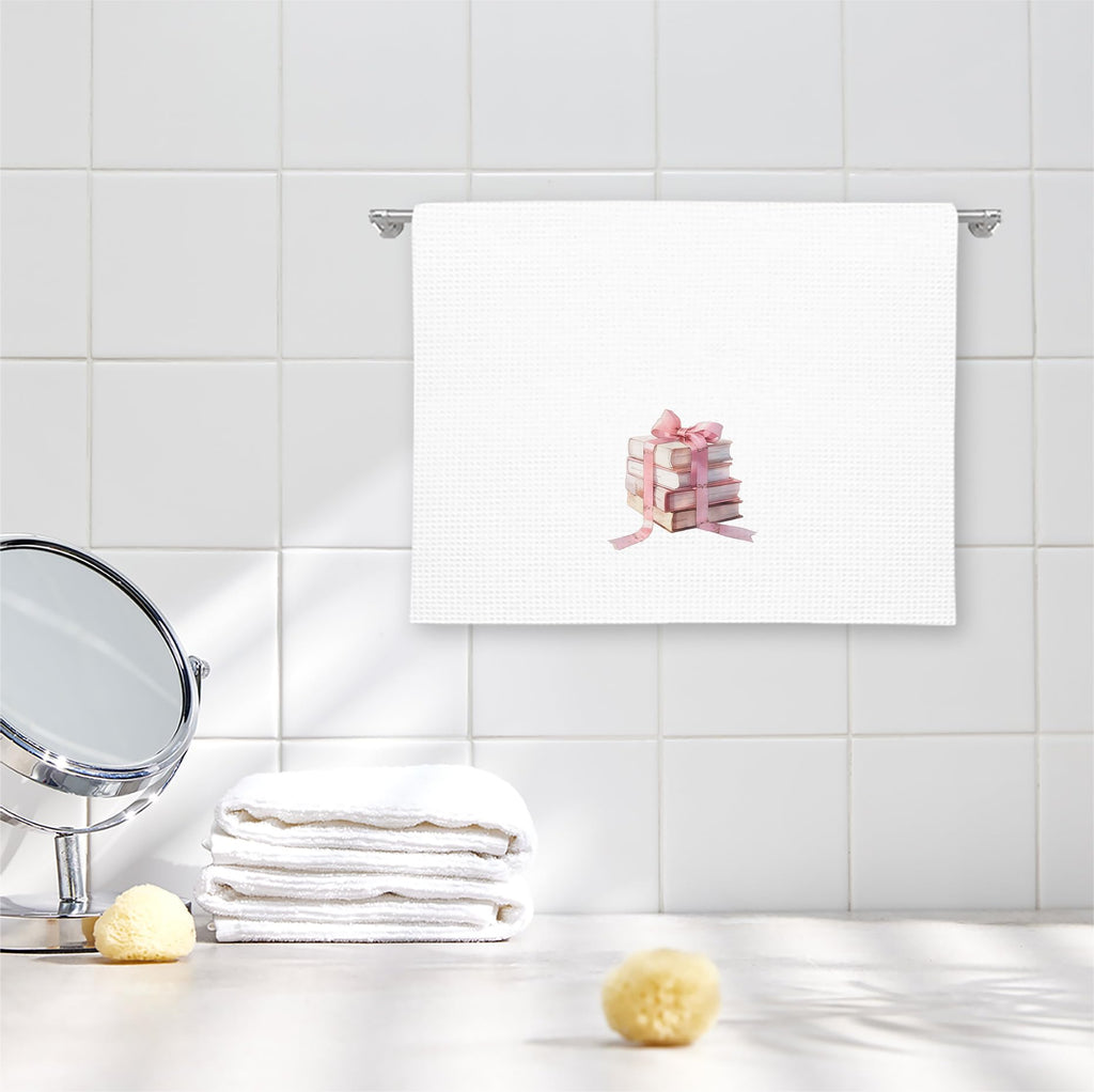 Girly Pink Bow Coquette Preppy Towel, 16x24 Inch