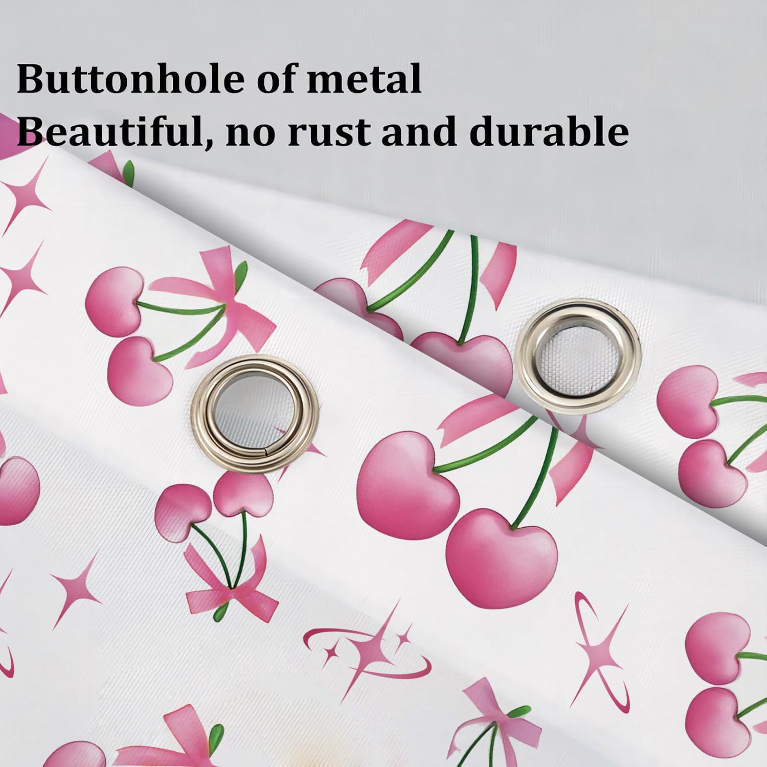 Cute Shower Curtain for Bathroom Modern Aesthetic Funky Decorative, Pretty Chic Cloth Set with Hooks, 72x72 Inch