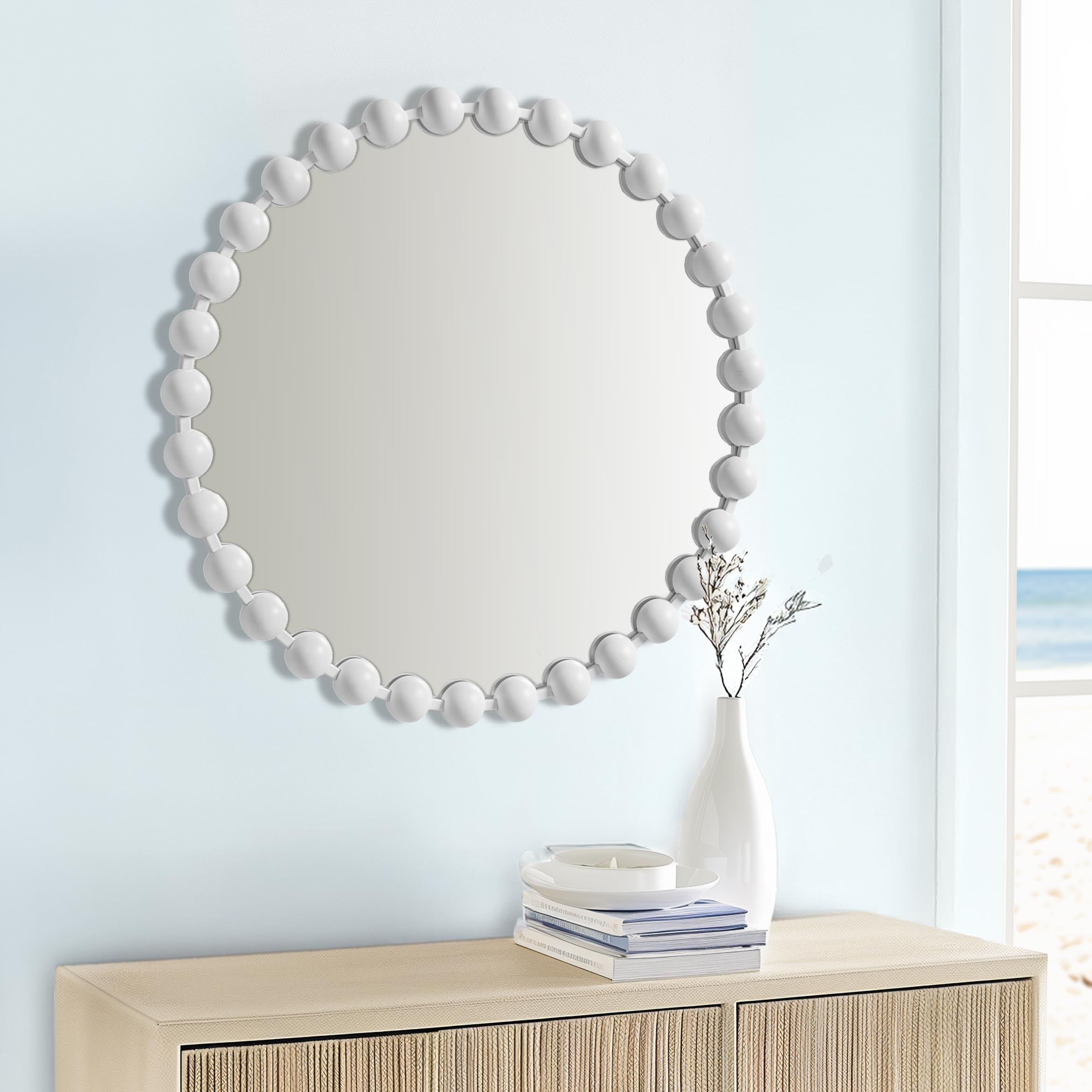 Metal Spherical Frame Round Mirror 36" Diameter