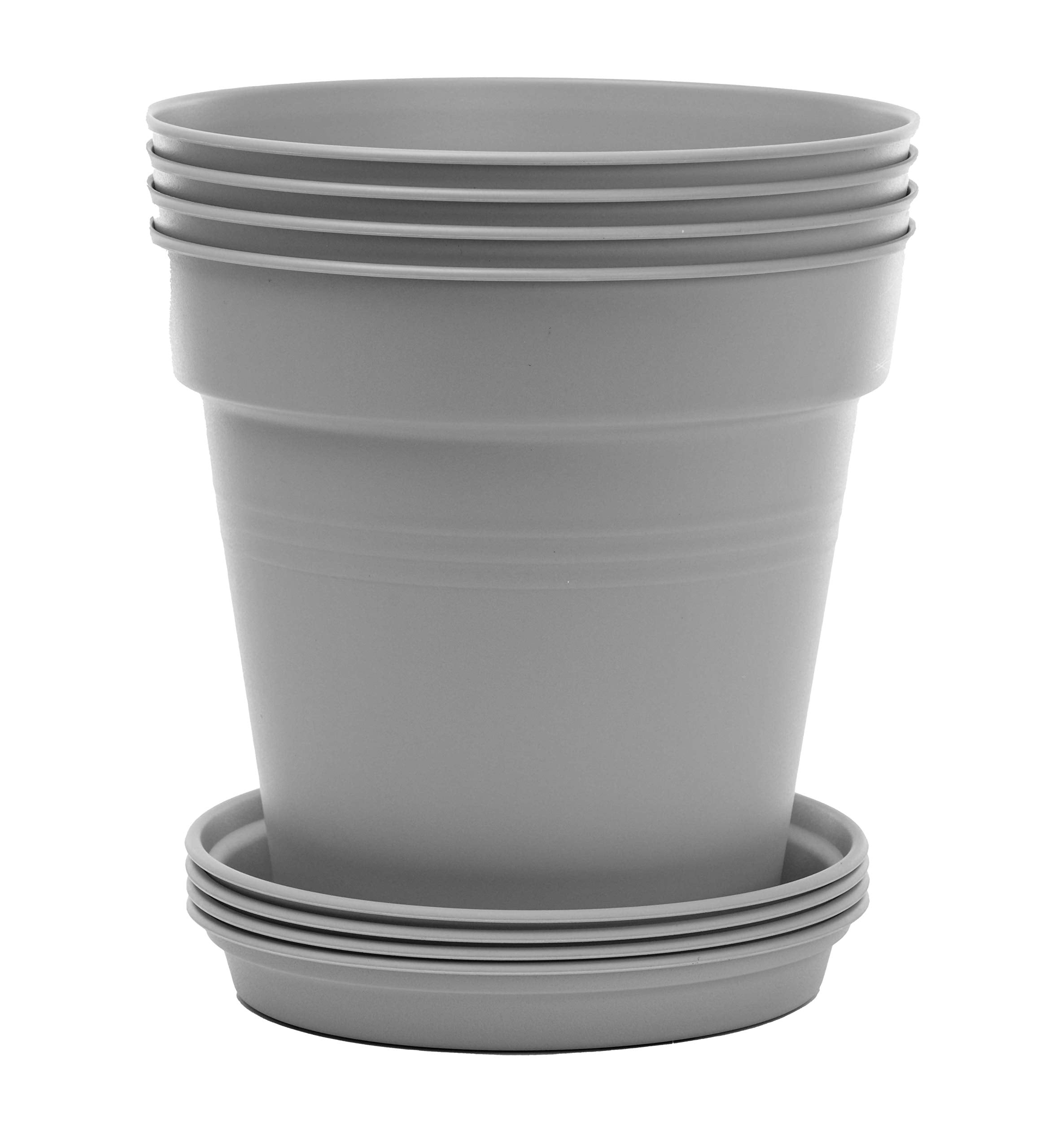 Home Garden Pots 4pk - Flowers, Herbs, Plants, Indoor, Outdoor, Colorful, 13cm Diameter (5in))