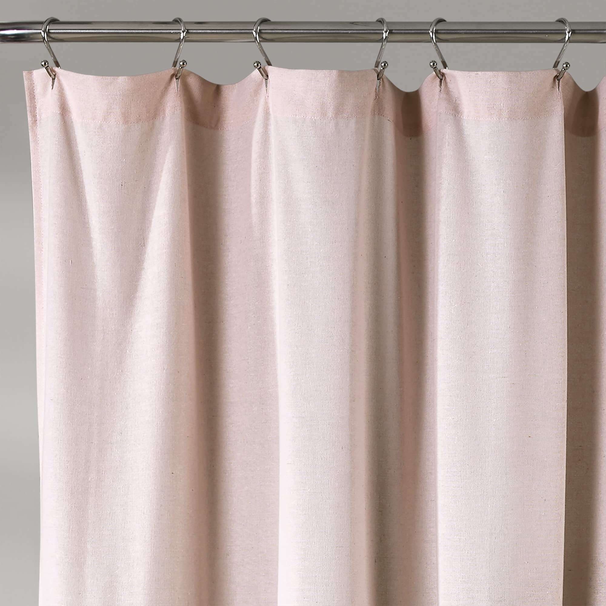 Lush Decor Linen Button Shower Curtain, 72" W x 72" L, Fabric Shower Curtains