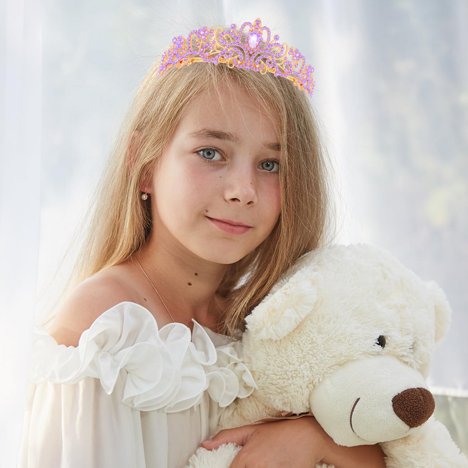 Princess Crystal Tiara Crown Headband Elegant Crown With Combs