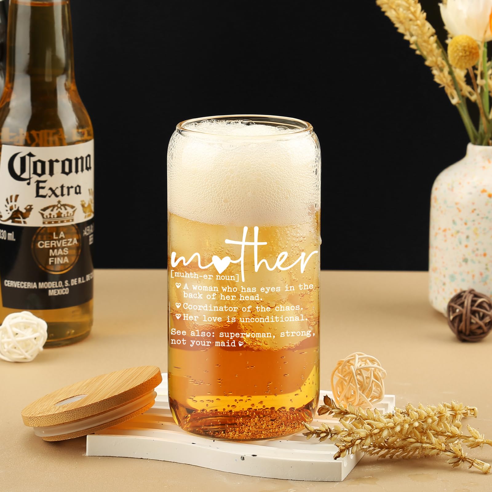 Cherry Bow Cup, Birthday Gifts for Women, Girly Gifts for Her, Sister, Mom, Colleague - 16 OZ Glass Tumbler with Straw & Lid, Coquette Iced Cup