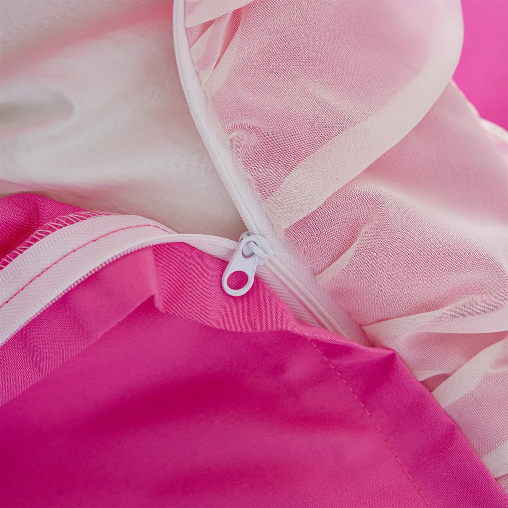 Ruffle Duvet Cover Bedding Set with Bowtie, 2 Pieces Comforter Cover Set with Zipper Closure with Pillowcase