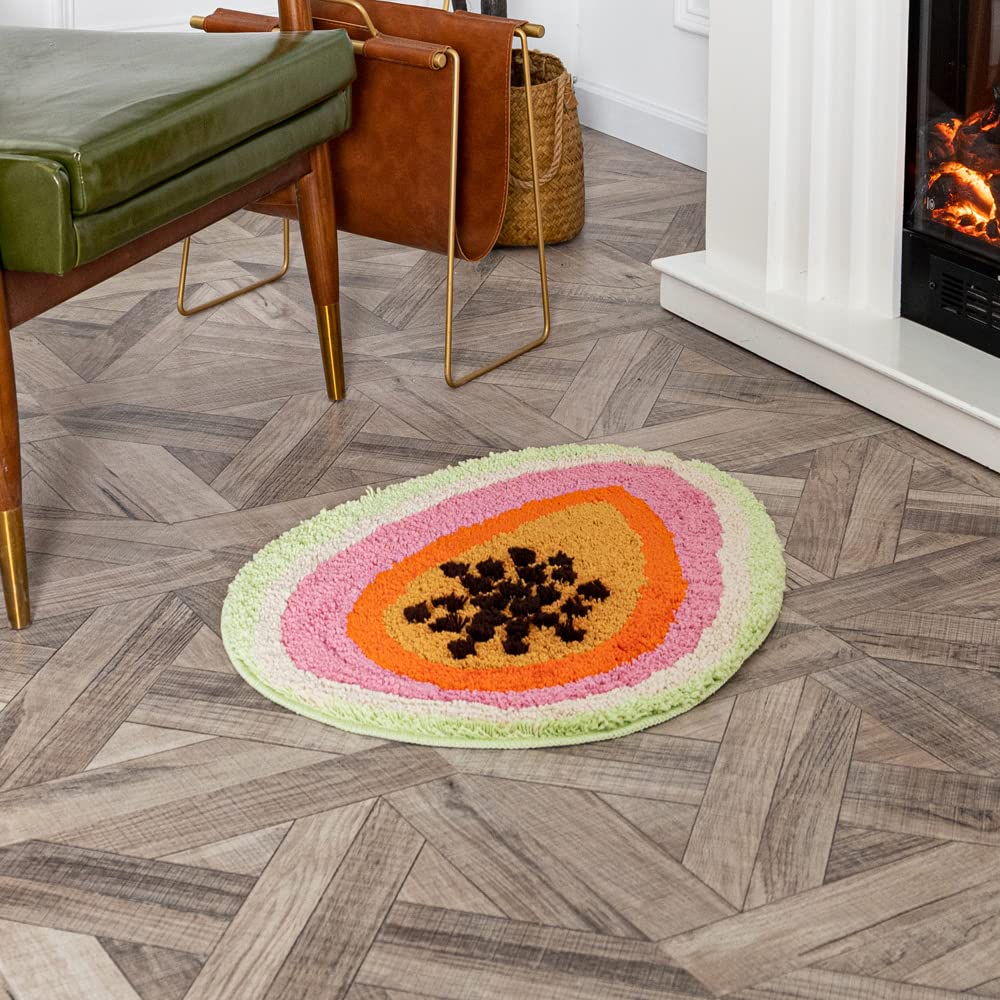 Shaped Rug Fruits Animals Bath Mat Area Rug Non-Slip Bathroom Door Mat for Bedroom Bathroom Kitchen Cartoon Area Rug for Bathroom Soft Bathmat Home Decor