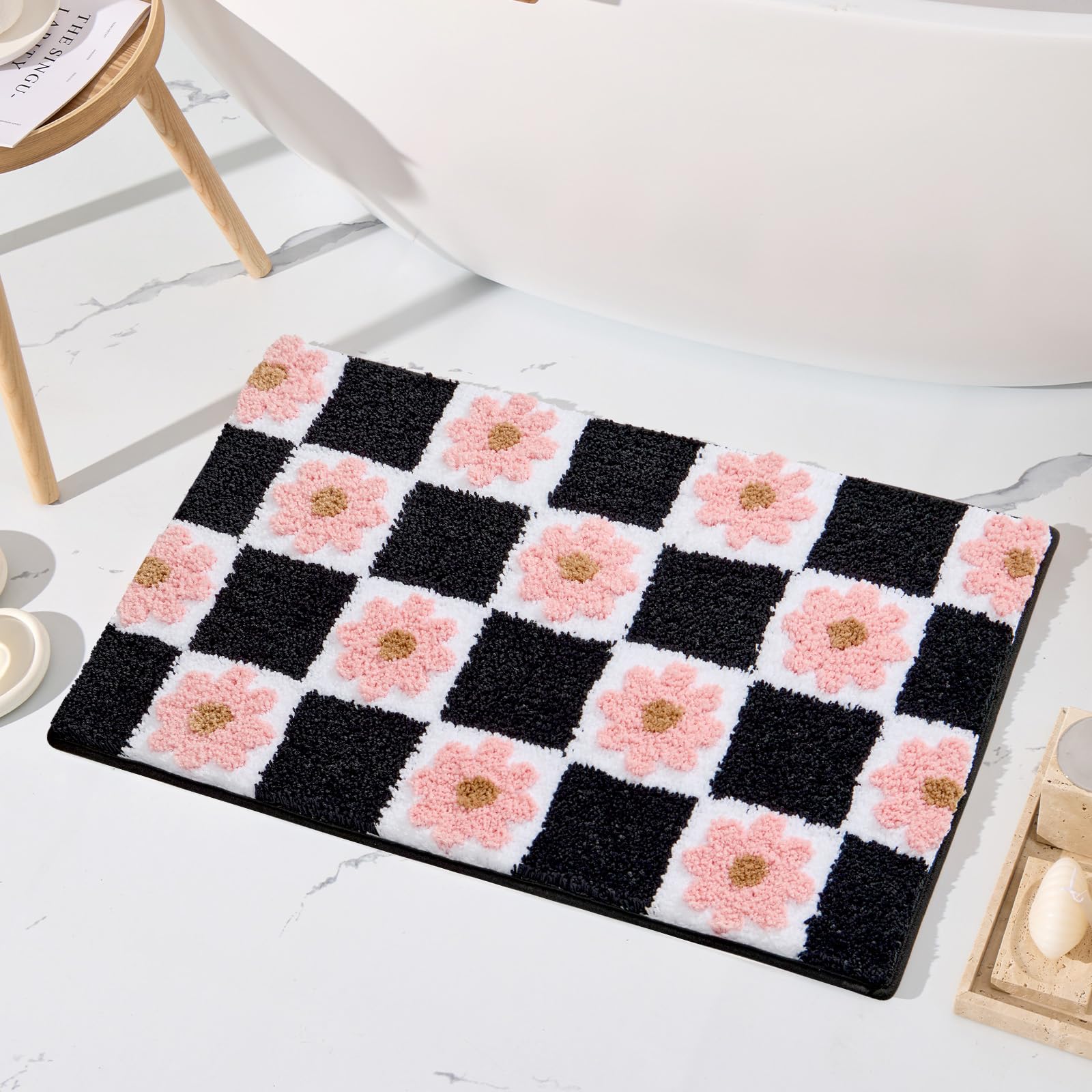 Cute Bathroom Rug Bath Mat Soft Microfiber Non Slip Washable Absorbent Rugs