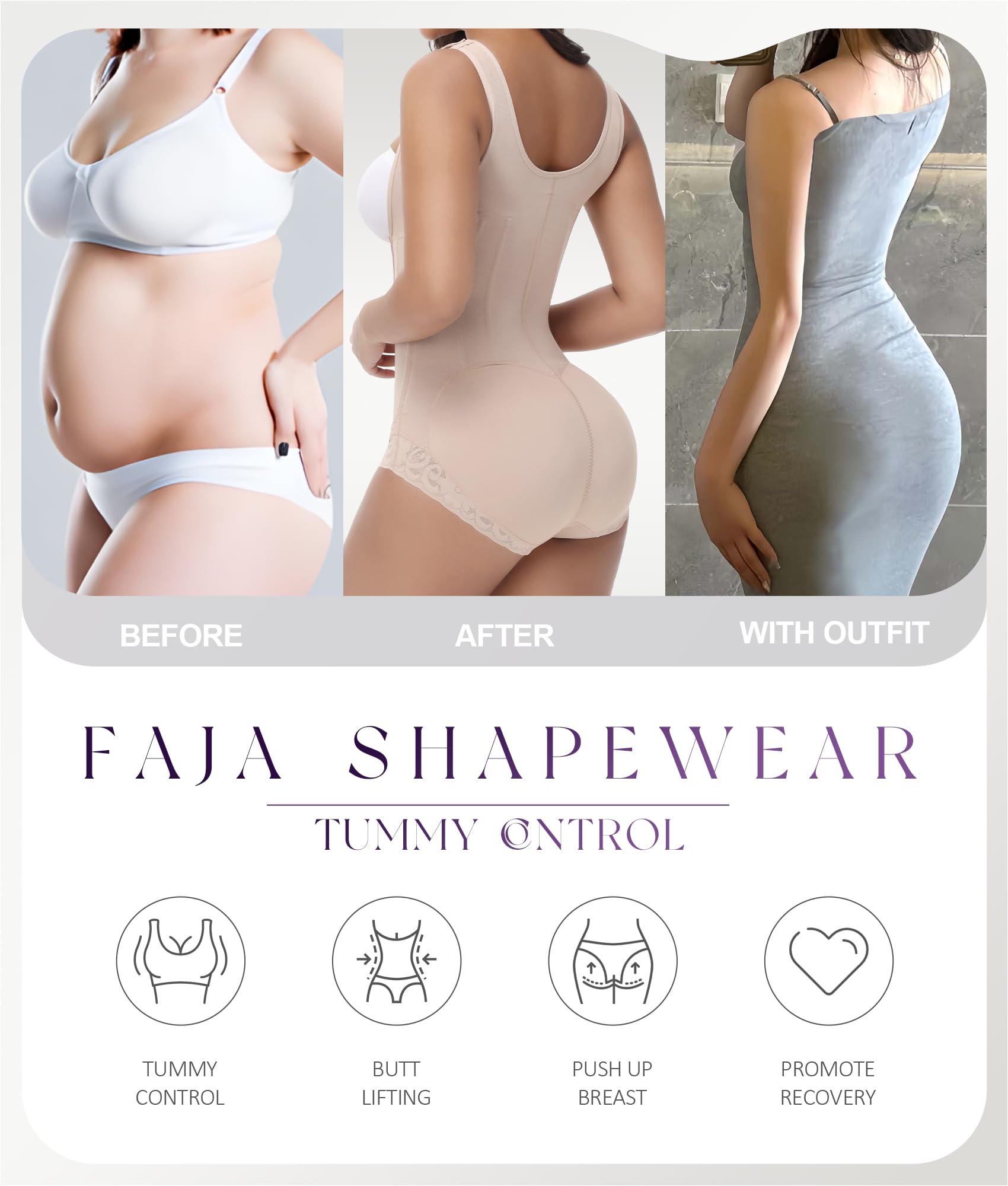 Shapewear Tummy Control Body Shaper Girdles Post Surgery Compression Garment