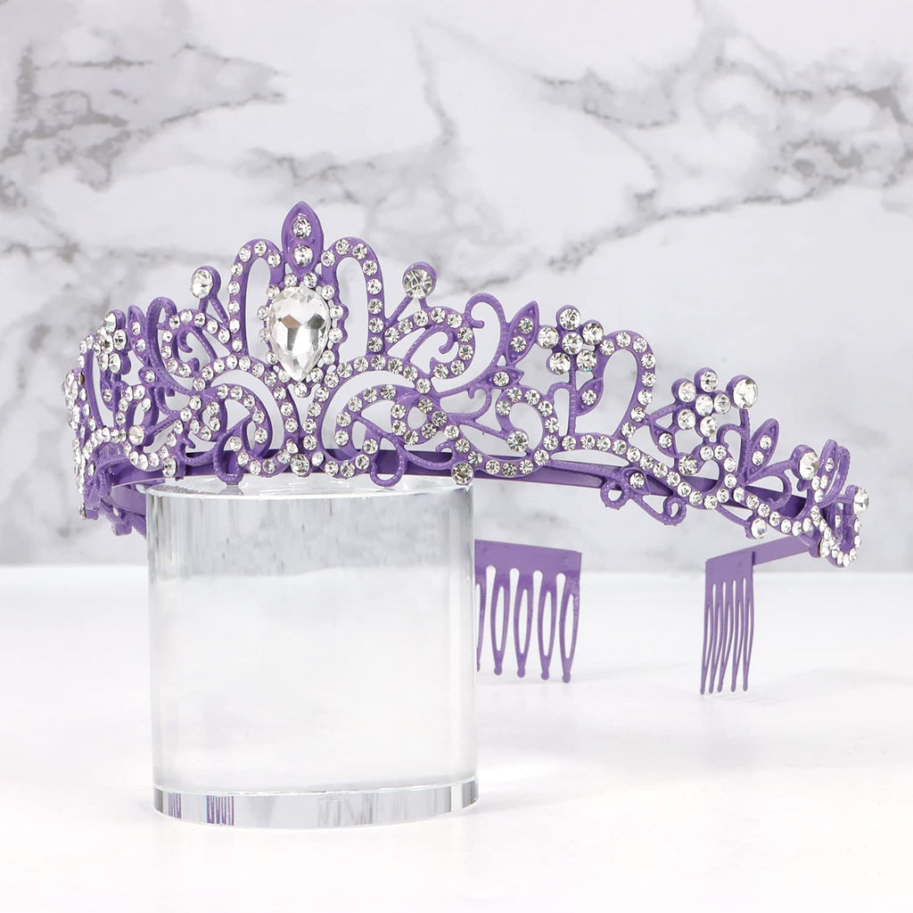 Princess Crystal Tiara Crown Headband Elegant Crown With Combs