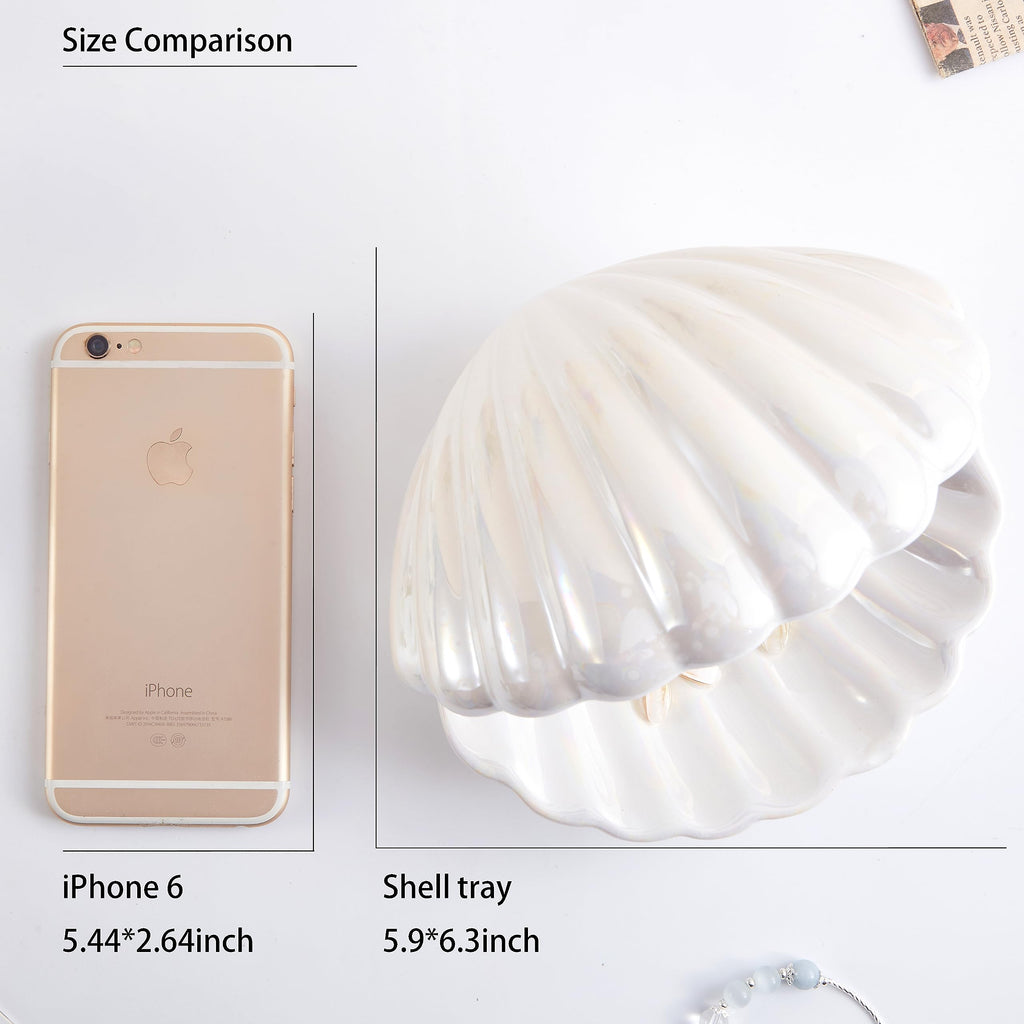 Ceramic Clamshell Jewelry Dish â€?Trinket Tray & Ring Holder