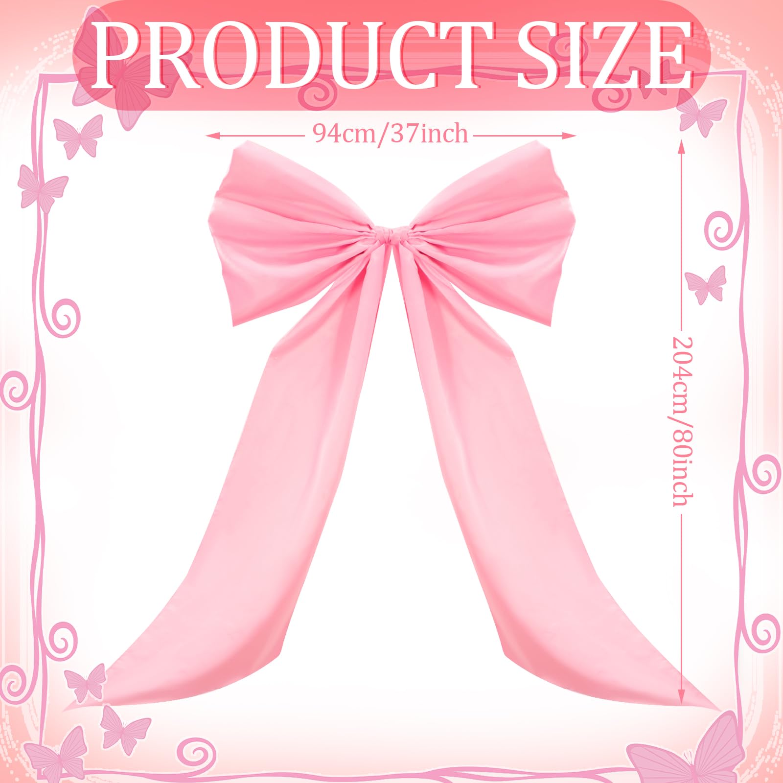 Large Big Wall Bow Decorations 39 x 72 Inch Coquette Decor Ribbon Hanging Tie Bow Decor