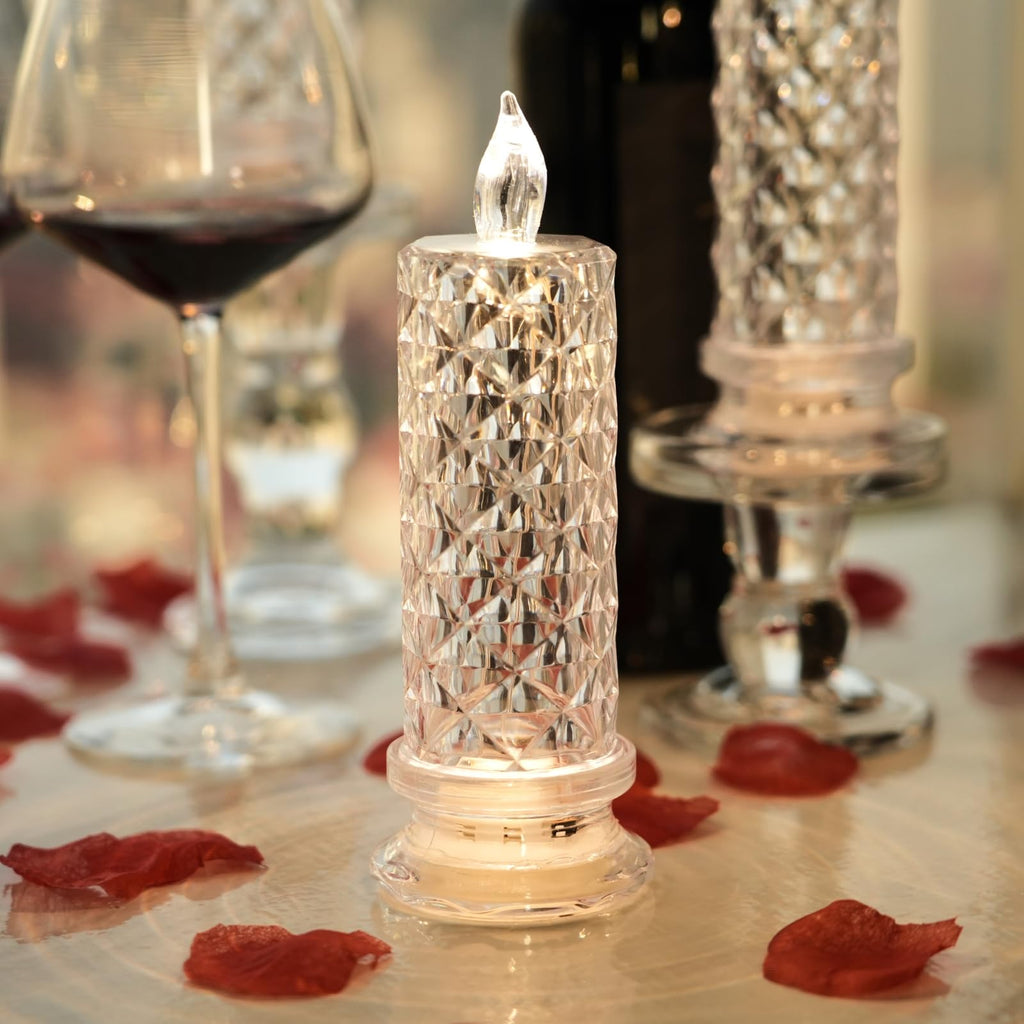 Shadow LED Flameless Candles - 4PCS Romantic Battery Operated Pillar Candles