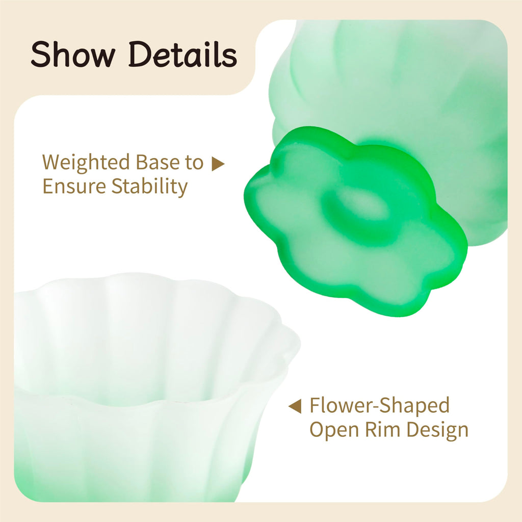 Matte Gradient Finish Glass Dessert Bowl with Heavy Base, 240ml (8.1oz)