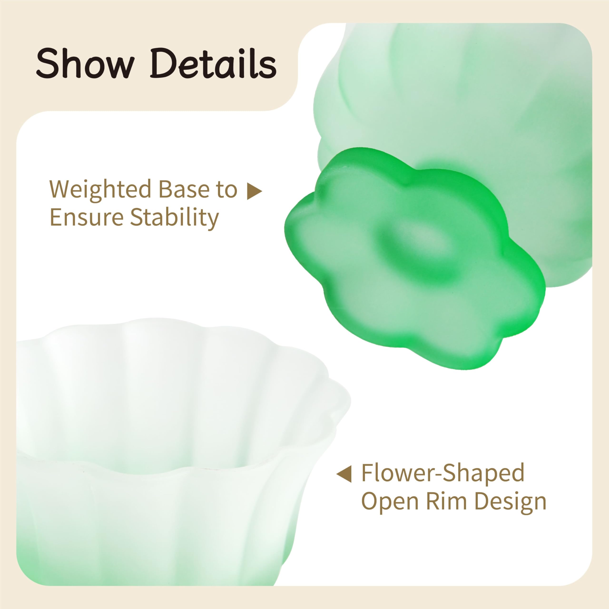 Matte Gradient Finish Glass Dessert Bowl with Heavy Base, 240ml (8.1oz)