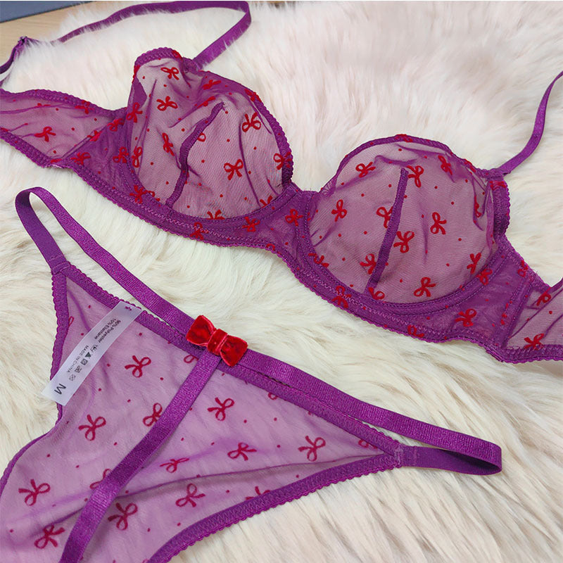 High-grade Flocked Printed Ultra-thin Mesh Big Chest Makes You Look Smaller