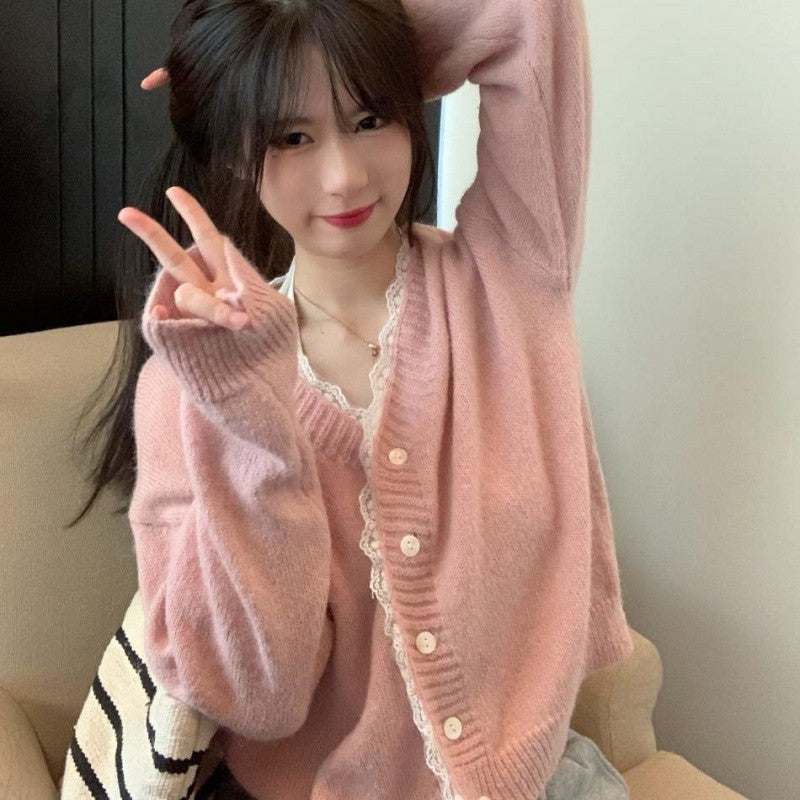 Short Sweater Women's Design Sense Lace Cardigan Coat