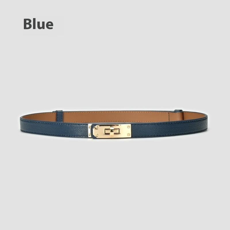 Retro Waist Decorations Women's Leather Thin Belt