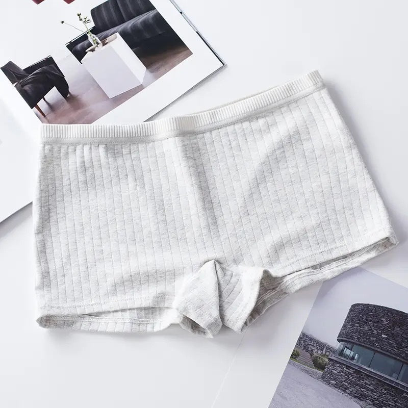 Women's Cotton Boxer Anti-exposure Antibacterial Mid-waist Underwear