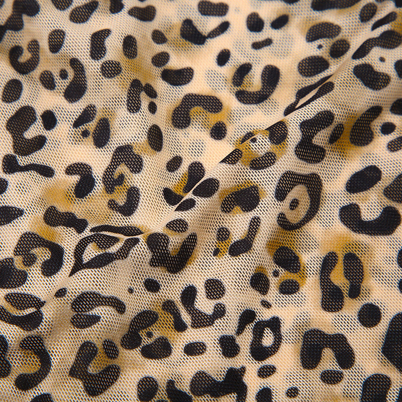 Street Style Leopard Bow Lace Splicing Sling