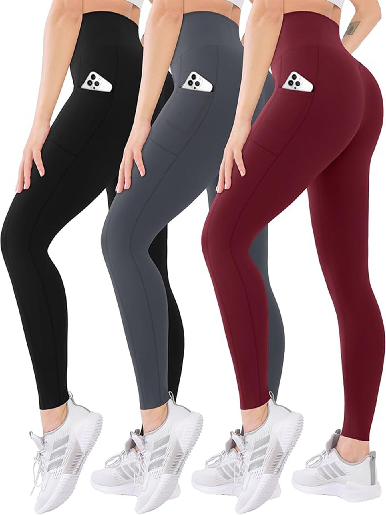 Three Piece Yoga Pants With Pockets
