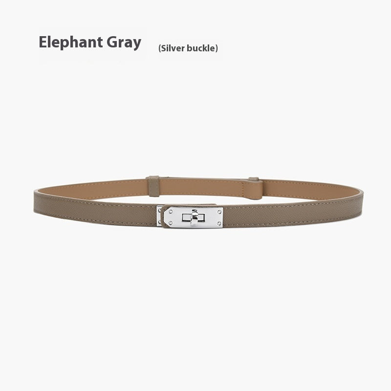 Retro Waist Decorations Women's Leather Thin Belt