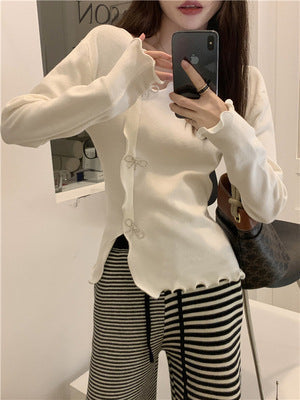 Short Inner Wear Slim Bow Western Style Shirt Top