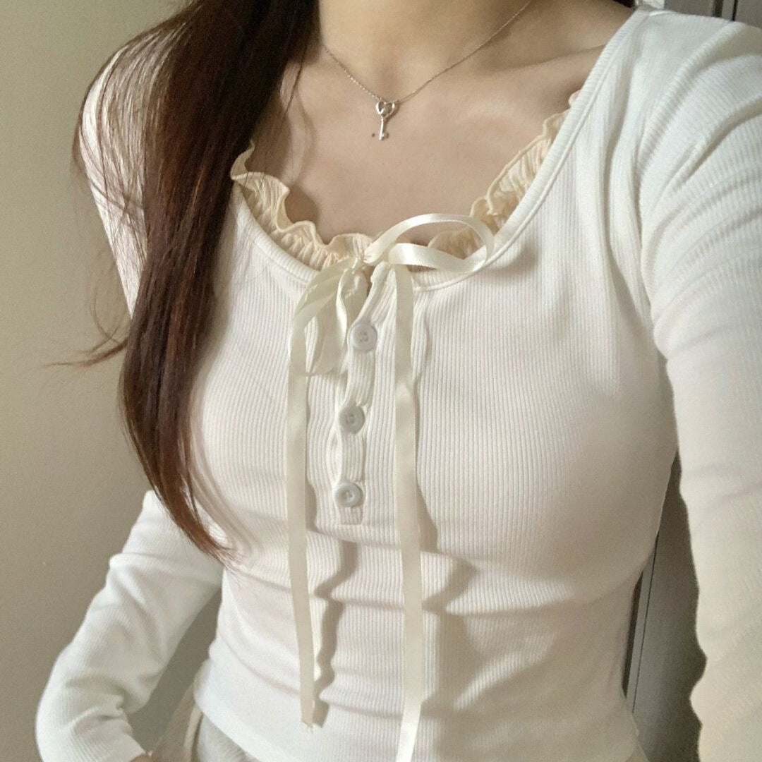 Pure Desire Lace Inner Match Bottoming Shirt