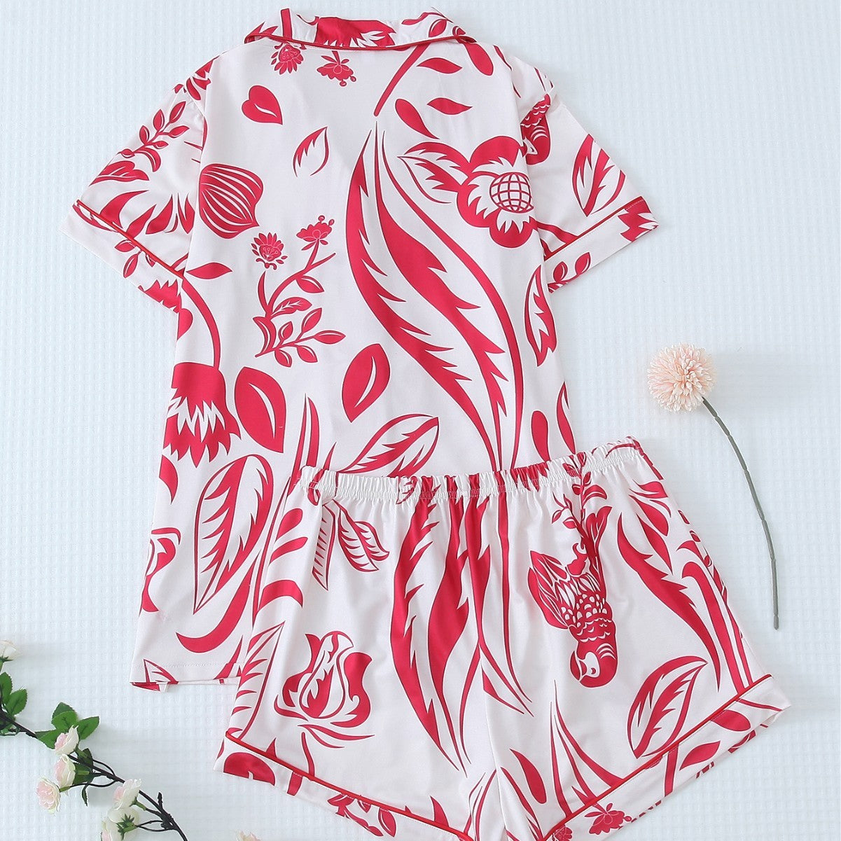 Printed Pajamas Top and Shorts