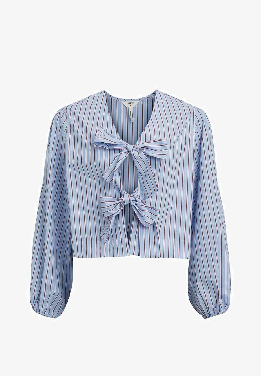 Fashion Inside-out Wear Bow Solid Color Pleating Long Sleeve Top