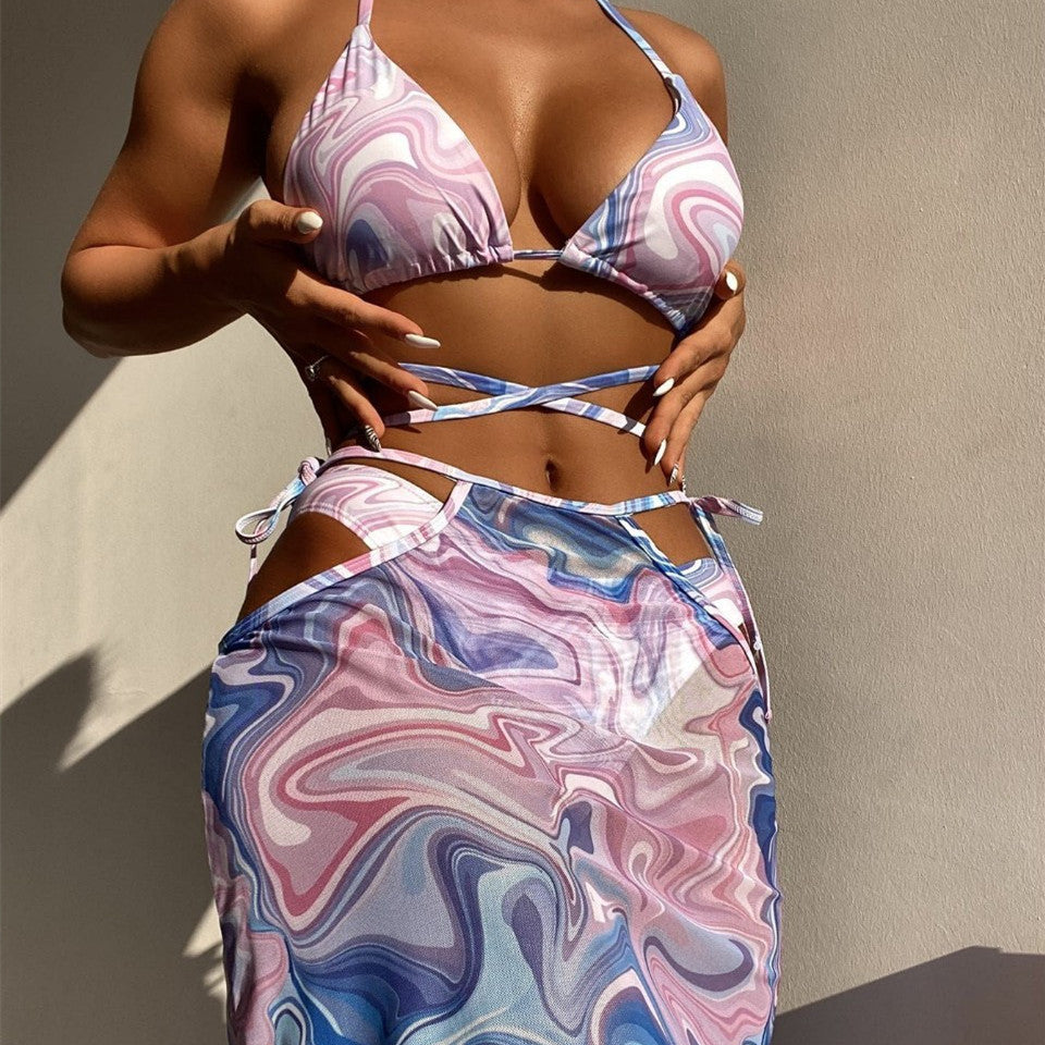 Women Bikini 3-piece Beach Skirt
