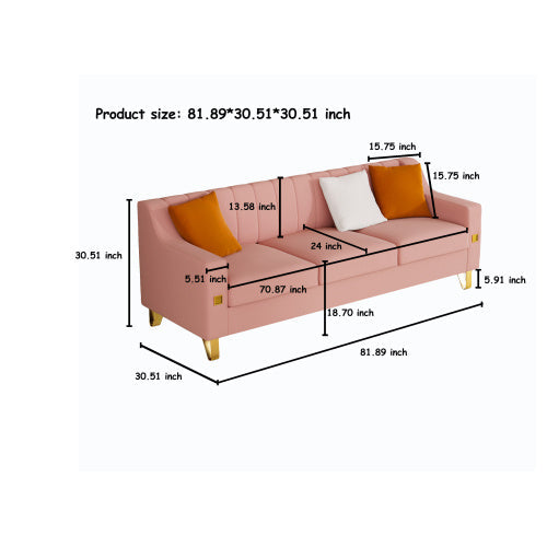 Pink Velvet 2 Piece Love Seat Sofa