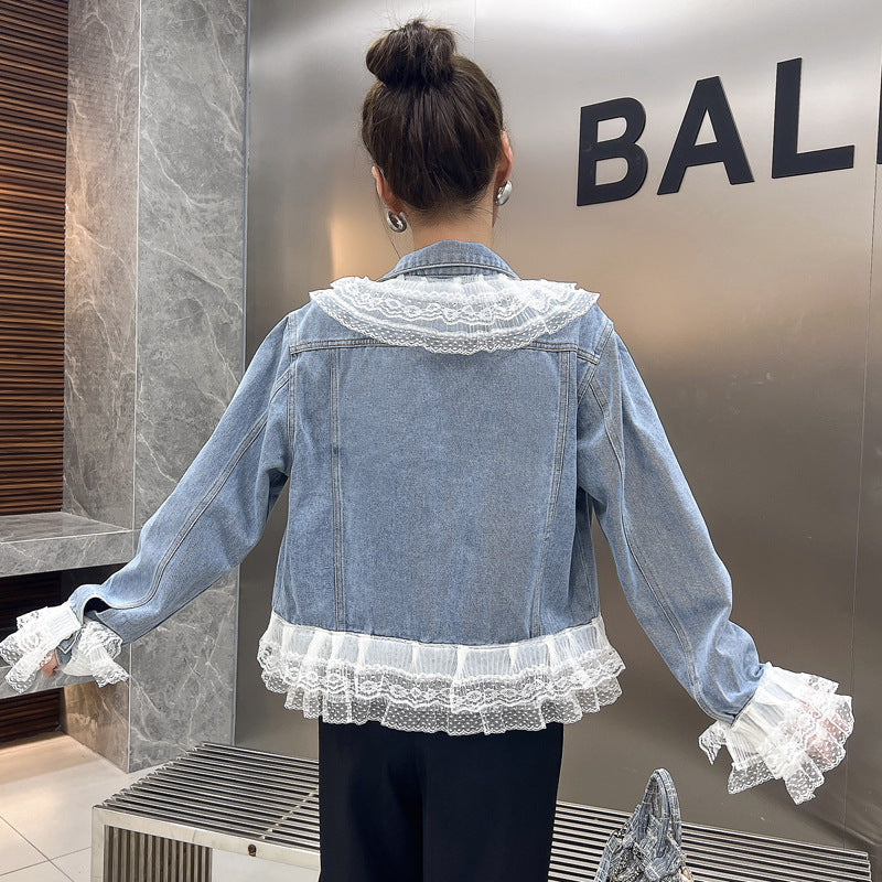 Niche Short Washed Beaded Coat Top