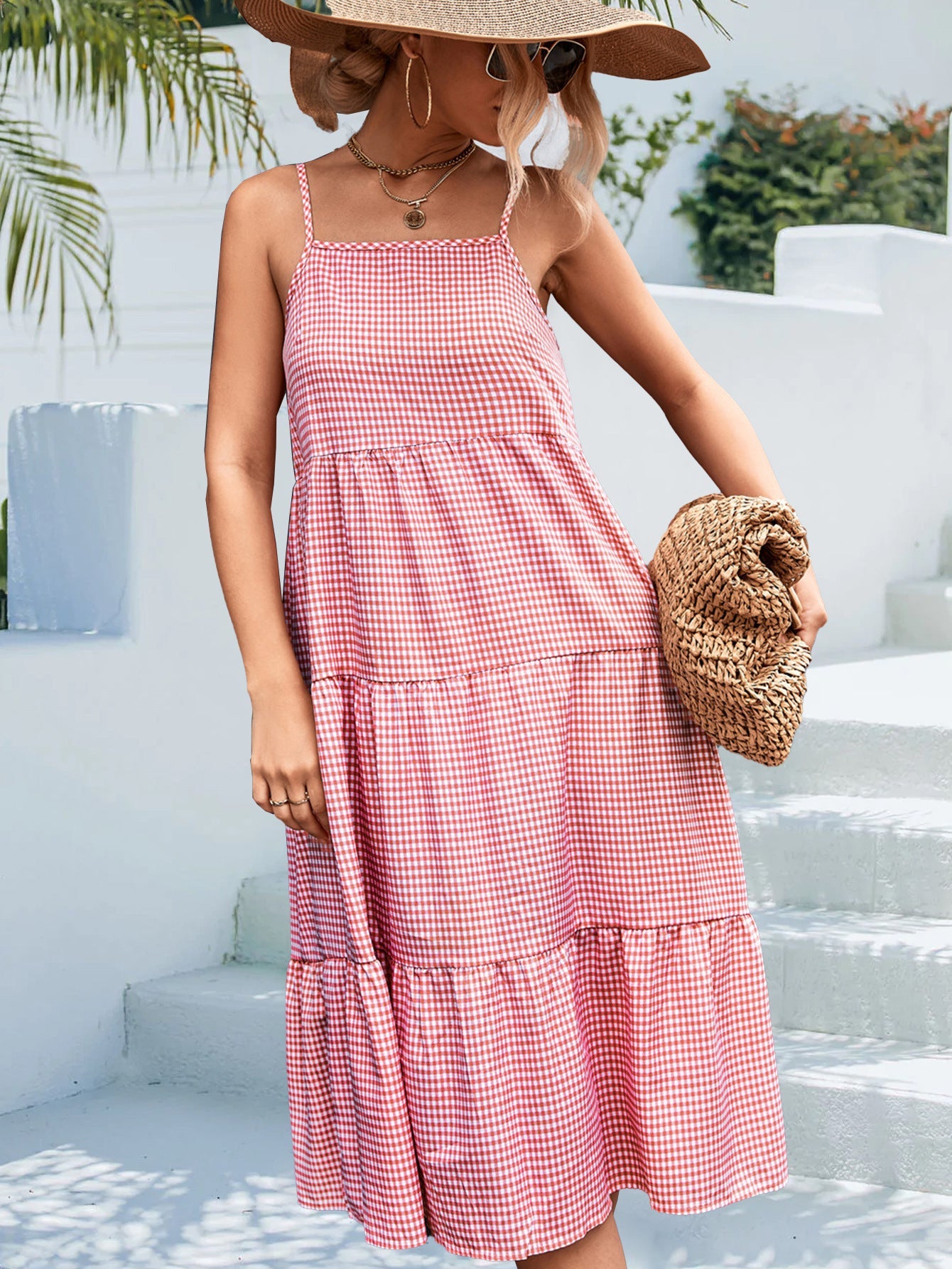 Classic Plaid Camisole Dress Women's