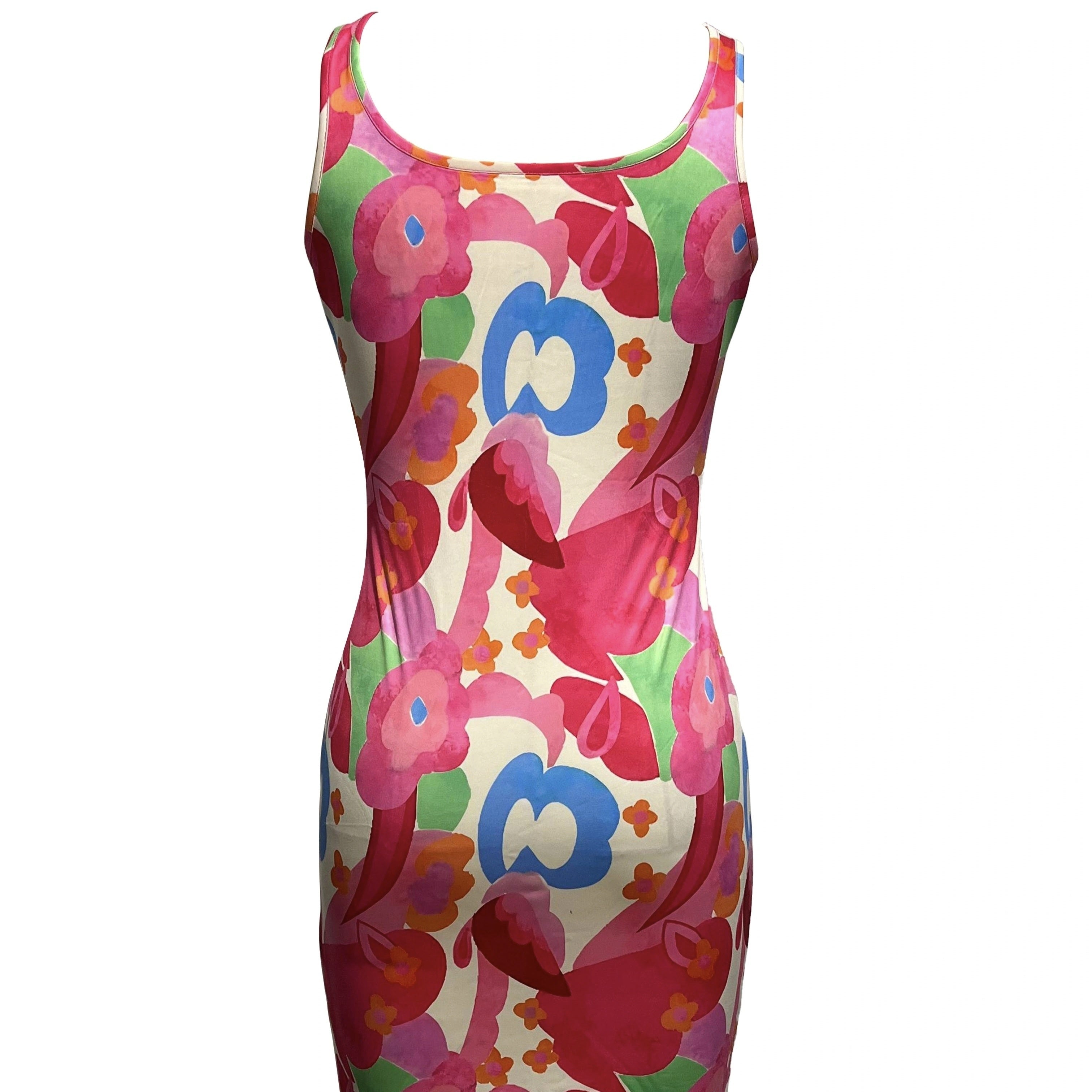 Ladies' Casual Printed Dress With Waist Cinching To Show Off Figure, U-neck Vest, Hip Hugging Dress