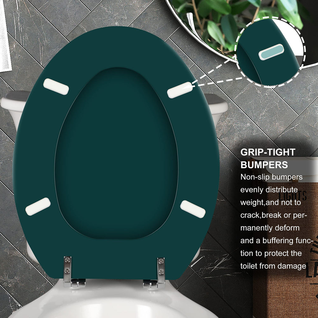 Round Toilet Seat Natural Wood Toilet Seat with Zinc Alloy Hinges, Easy to Install also Easy to Clean, Scratch Resistant