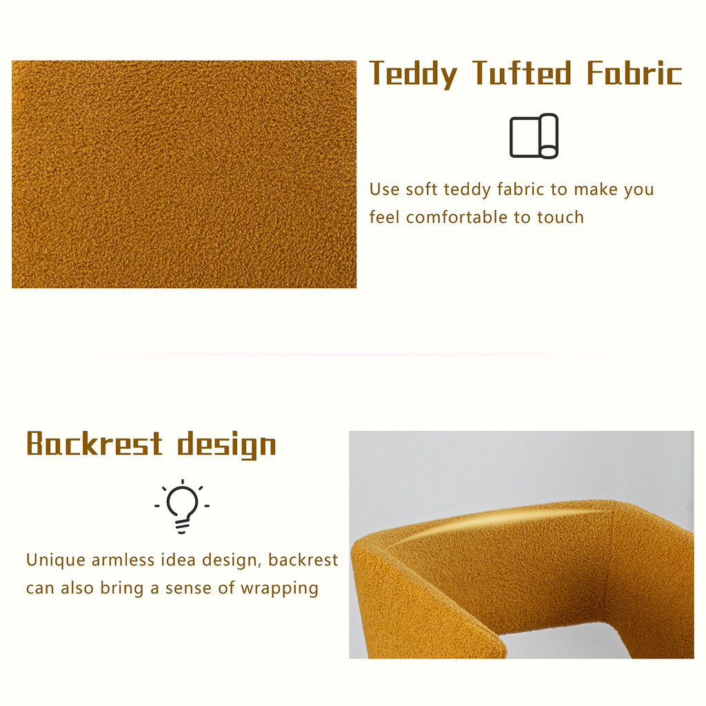 Modern Bouclé Sherpa Accent Chair â€?Comfy Tufted Lamb Fabric Armed Leisure Chair for Reading, Bedroom, Office, and Living Room