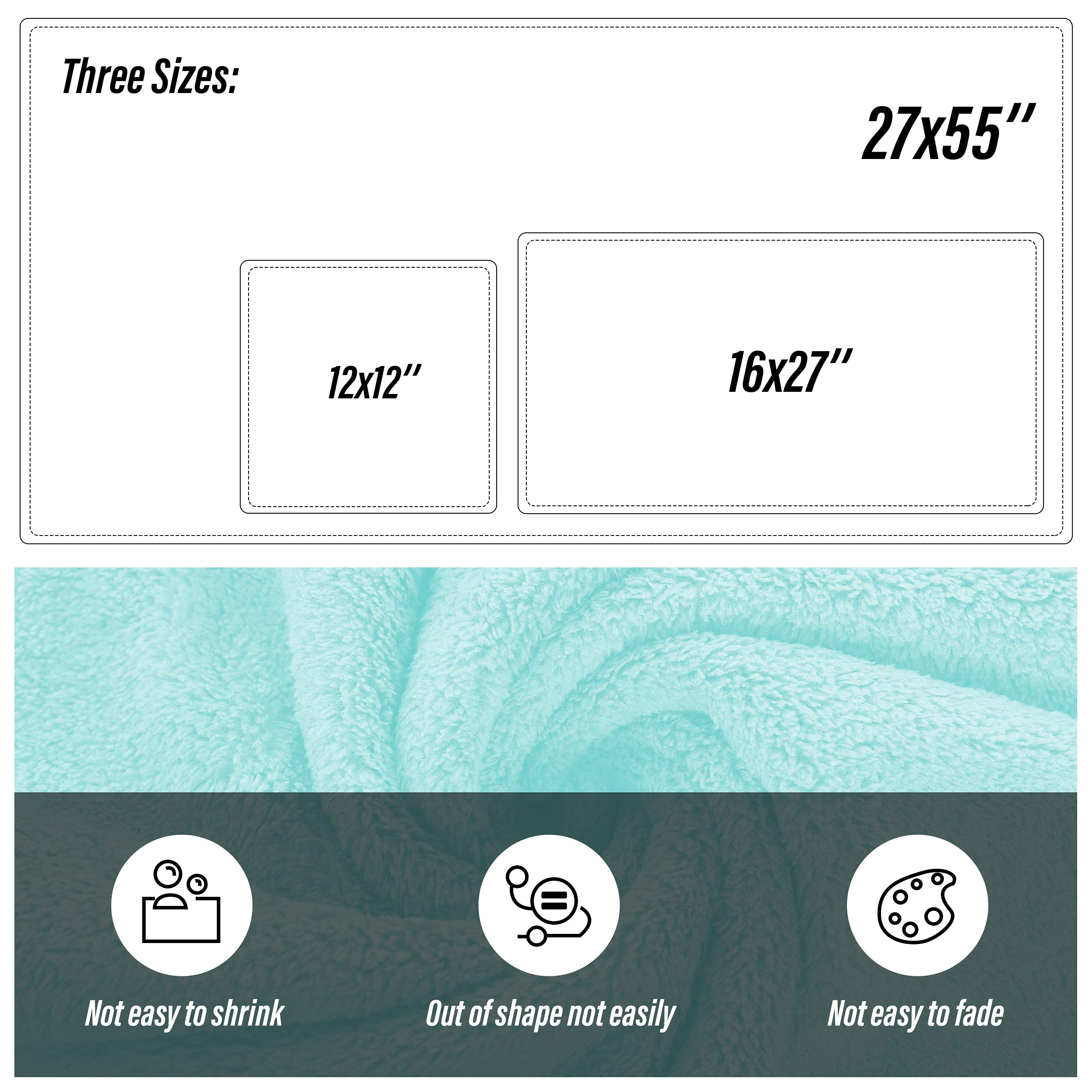 Ultra Soft Towel Set - Quick Drying - 2 Bath Towels 2 Hand Towels 2 Washcloths - Microfiber Coral Velvet Highly Absorbent Towel (6 Pcs)