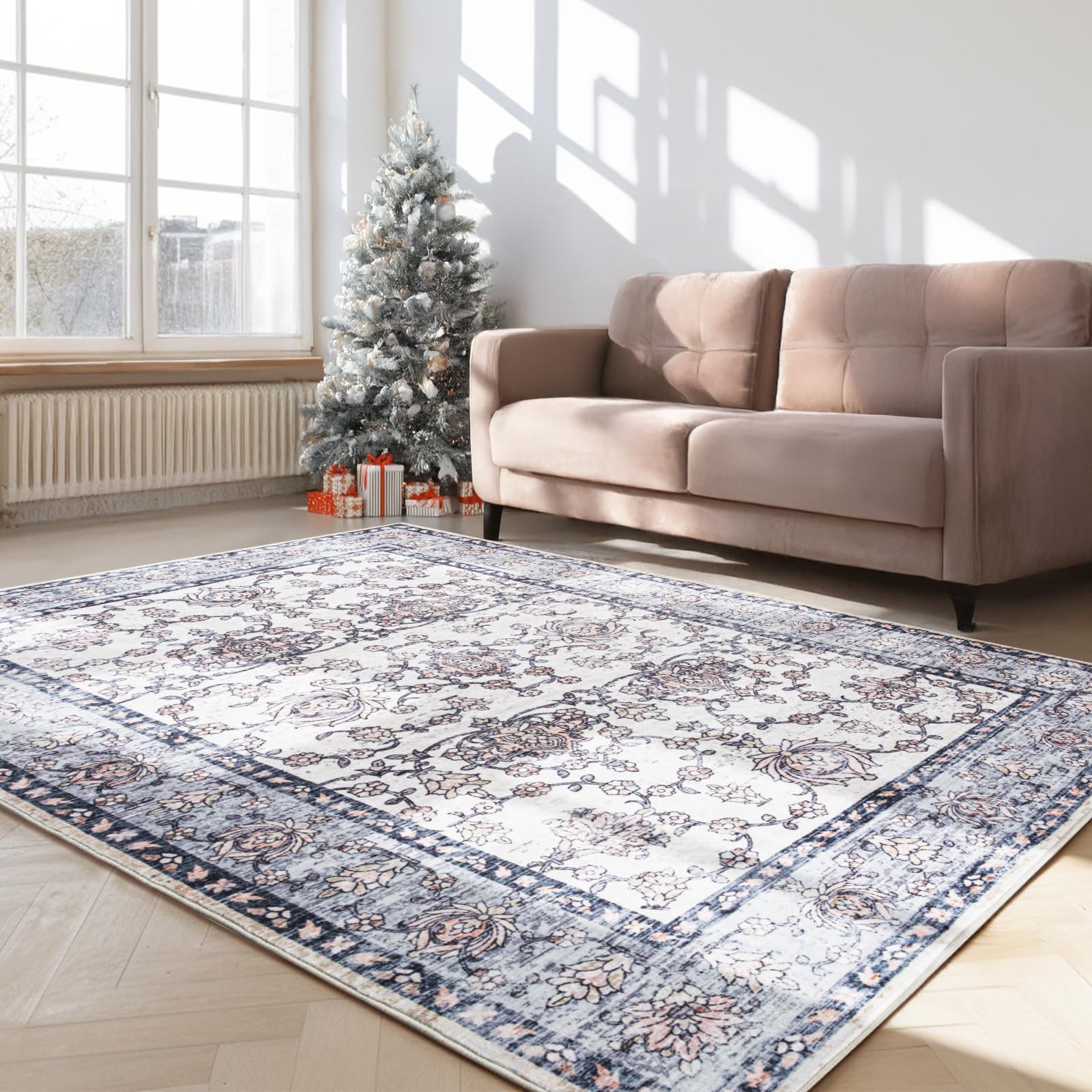 Non Slip Machine Washable Large Living Room Rug
