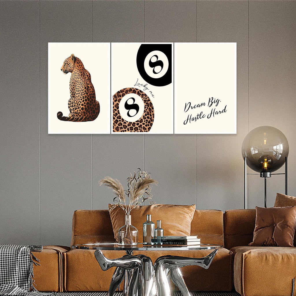 Pink Set of 3 Leopard Wall Art Prints Trendy Girly Cheetah Print Poster for Home Decor 16X24 in Unframed