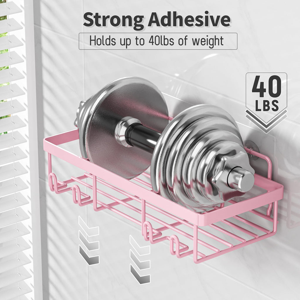 Shower Caddy Organizer Rack Shelf for Inside Shower, Adhesive Bathroom Wall Storage Basket Rustproof Stainless Steel